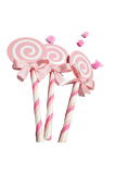 LOLİPOP ŞEKİLLİ PİPET PASTA SÜSÜ PEMBE 6'LI (13CM)