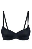 Kadın Sıyah Elastan Mikro Slikon Sütyen