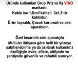 Viko 5'li 20 Metre Topraklı Grup Priz 3x1.5 Kablolu