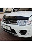 Mitsubishi L200 Ön Kaput Koruma Rüzgarlığı 3mm Akrilik (abs) Parlak Siyah Deflektör 2007-15