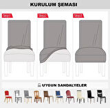 Bambu Nano Kumaş Likralı Yıkanabilir 6'lı Sandalye Kılıfı Lastikli Sandalye Örtüsü (6ADET)