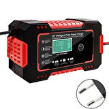 12v 6a Akıllı Araba Motosiklet Lcd Ekran Araç Akü Onarım Hızlı Şarj Cihazı Islak Kuru Jel Kurşunasit