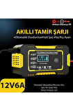 12v 6a Akıllı Araba Motosiklet Lcd Ekran Araç Akü Onarım Hızlı Şarj Cihazı Islak Kuru Jel Kurşunasit