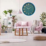 MAVİ PLEKSİ DUVAR SAATİ 40X40 CM MODERN TASARIM 