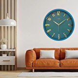 MAVİ PLEKSİ DUVAR SAATİ 40X40 CM MODERN TASARIM 