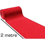 COLOURMAT Kaydırmaz Kaymaz Yolluk Karmaşık Halı Kıvırcık Paspas 1m X 15m (KIRMIZI)