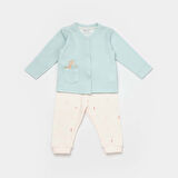 Bibaby Biorganic Save The Seahorse Bebek Pijama Takımı 59796 Bej-Mint
