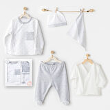 Andywawa AC24720 Newborn Wawa Boys 5'Li Hastane Çıkış Seti White