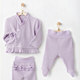 Andywawa AC25094 Sweet Penguin 2'Li Bebe Takım Lila