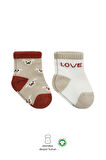 Bistyle Love Dog Penye Soket Çorap 2'Li BS10118 Bej