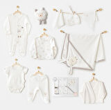 Andywawa AC25561 Newborn Set Tinny Ships 10'Lu Hastane Çıkışı Ekru