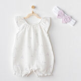 Andywawa AC25573 Magical Butterfly Müslin Bebek Tulum Takım White
