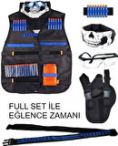 Nerf Çocuk Oyuncak Mermi Şarjör Tabanca Depolama Full Oyun Seti