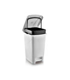 Omnipazar SRL-3029 Slim Pedallı Plastik Çöp Kovası İç Kovalı 25 lt Beyaz