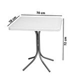 Omnipazar MT-CF870 Prima Fonte Plastik Kare Bahçe Balkon Masa 70x70 cm
