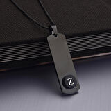 Success Harfli Siyah Erkek Çelik Kolye Takı Kişiye Özel Hediyelik Aksesuar