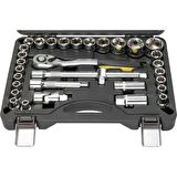 Nt Tools NCSET32 32 Parça 1/2'' Altı Köşe CrV Lokma ve Yıldız Lokma Seti 