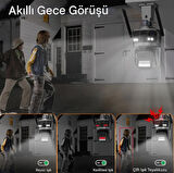 QASUL 6K 12MP Full Hd Video Gece Görüş Wifi Açık Akıllı Ev Güvenlik PTZ IP Alarmlı Kamera