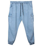 Erkek  Büyük Beden 100-156 Kilo Arası İçin Uygun Kargo Cepli Jogger Kot Pantolon