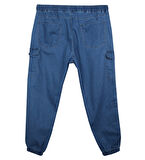 Erkek  Büyük Beden 100-156 Kilo Arası İçin Uygun Kargo Cepli Jogger Kot Pantolon