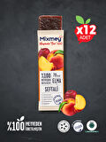 Mixmey Şeftali Meyve Bar 12 Adet | Vegan, Glutensiz Sağlıklı Atıştırmalık - 20gr X 12 Adet