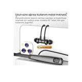 100 Saat Şarjlı Boyuna Takılan Kablosuz Bluetooth Sporcu Kulaklık, Uzun Pil Ömürlü, iOS ve Android Uyumlu, Suya Dayanıklı, Hafif ve Ergonomik Tasarım, Müzik ve Telefon Görüşmeleri İçin Kablosuz Spor Kulaklığı