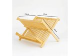  Bambu Ahşap Bulaşıklık Tabaklık Büyük Boy 2 Katlı Katlanabilir Tabaklık (43 cm 34 cm )