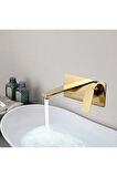 Banyo Lavabo Bataryası Ankastre Gold Altın Dore 5 Yıl Garantili Sıva Altı Dahil