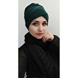 Kadın Tesettür Çapraz Bone Yeşil