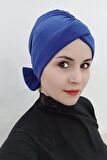 Kadın Fiyonklu Çift Taraflı Bone Mavi