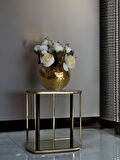  Işıltı Home Desing Aynalı Yuvarlak Cam Vazo Mini Boy Gold