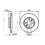FREN DISKI CLIO III 05-12 / LOGAN I 04= / MEGANE II 03-08 / MICRA III 03-10 / ÖN HAVALI 260-4