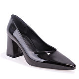 Dagoster DZA07-129615 Siyah Rugan Stiletto Topuklu Kadın Ayakkabı