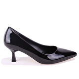 Dagoster DZA07-388499 Siyah Rugan Stiletto Topuklu Kadın Ayakkabı