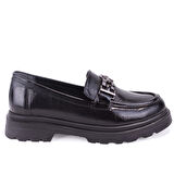 Dagoster DZA07-90801 Siyah Rugan Günlük Loafer  Kadın Ayakkabı