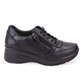 Dagoster DZA07-1309045 Siyah Ortopedik Günlük Deri Kadın Ayakkabı