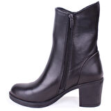 Dagoster DZA07-1314700 Siyah Klasik Topuk Deri Kadın Bot