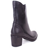Dagoster DZA07-1314700 Siyah Klasik Topuk Deri Kadın Bot