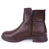 Dagoster DZA07-1004V042 Kahve Günlük Fermuarlı Düz Topuk Kadın Bot