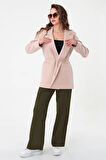 Kadın Taş Bel Bağlamalı Blazer Ceket