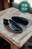 siyah rugan deri bagcıklı nişan dügün özel günler damatlık klasik erkek ayakkabı Siyah / 45