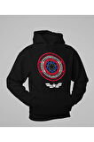 Kaptan Amerika Baskılı Unisex Oversize Avengers Hoodie