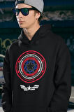 Kaptan Amerika Baskılı Unisex Oversize Avengers Hoodie