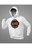 High Ac Dc Voltage Logo Baskılı Unisex Oversize Rock Metal Hoodie
