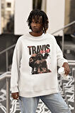Tasarım Travis Scott Baskılı Unisex Oversize Şarkıcı Rapper Sweatshirt