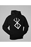 Anime Berserk Logo Baskılı Unisex Oversize Hoodie