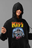 Kiss Müzik Grubu Baskılı Unisex Oversize Rock Metal Hoodie