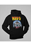 Kiss Müzik Grubu Baskılı Unisex Oversize Rock Metal Hoodie