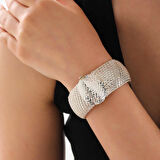 925 Ayar Gümüş Elişi Kalemli Kadın Bilezik T7997 (944944)