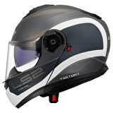 LS2 STROBE 2 VICTORY MAT GRİ-MAVİ-KUM KASK